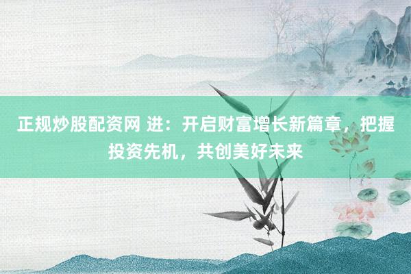 正规炒股配资网 进：开启财富增长新篇章，把握投资先机，共创美好未来