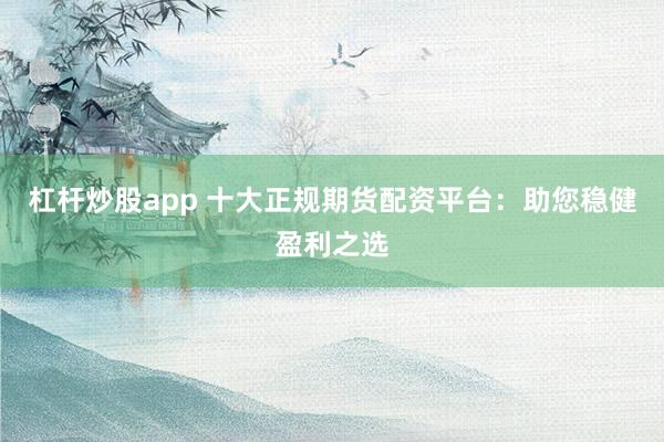 杠杆炒股app 十大正规期货配资平台：助您稳健盈利之选