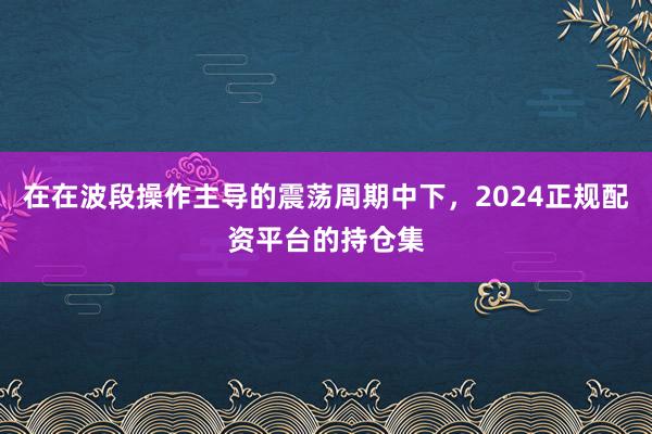 在在波段操作主导的震荡周期中下,2024正规配资平台的持仓集