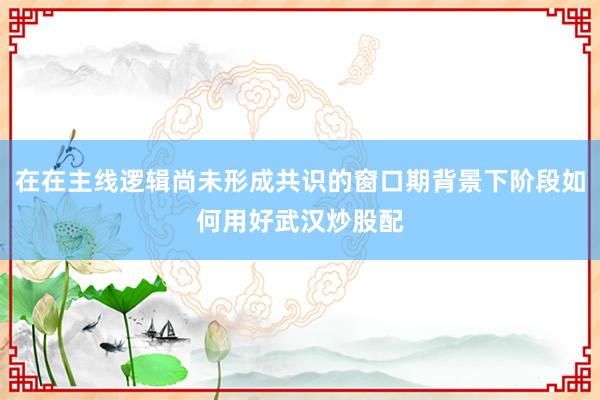 在在主线逻辑尚未形成共识的窗口期背景下阶段如何用好武汉炒股配