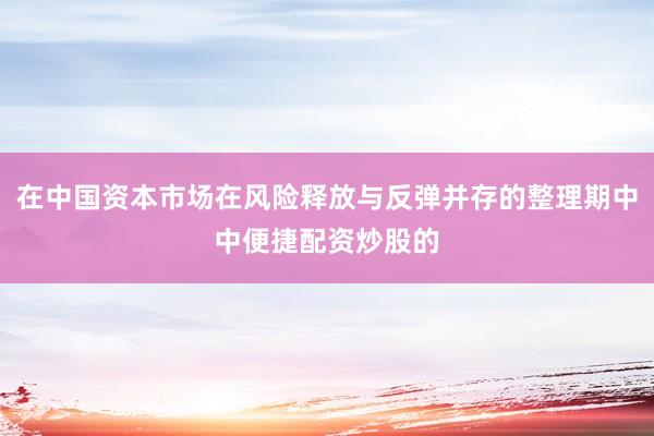 在中国资本市场在风险释放与反弹并存的整理期中中便捷配资炒股的