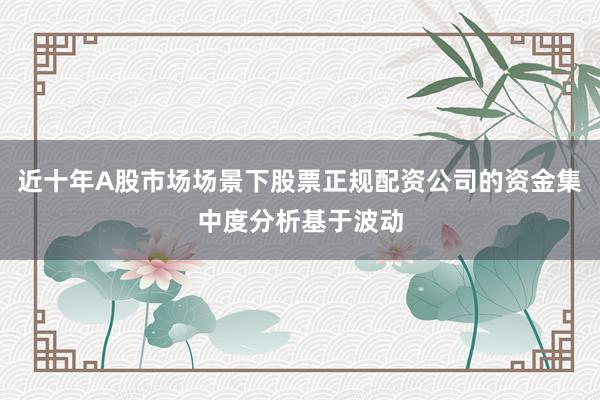 近十年A股市场场景下股票正规配资公司的资金集中度分析基于波动
